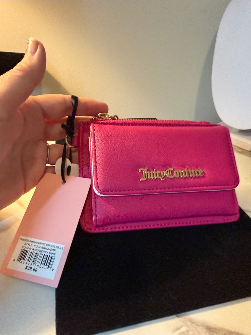 Juicy Couture Pink Wristlet Card Case -‎ Raspberry Tart